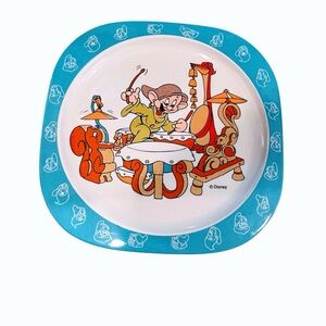 Vintage Disney Dopey Melamine Plate by Eslania – Blue Border 8” snow White